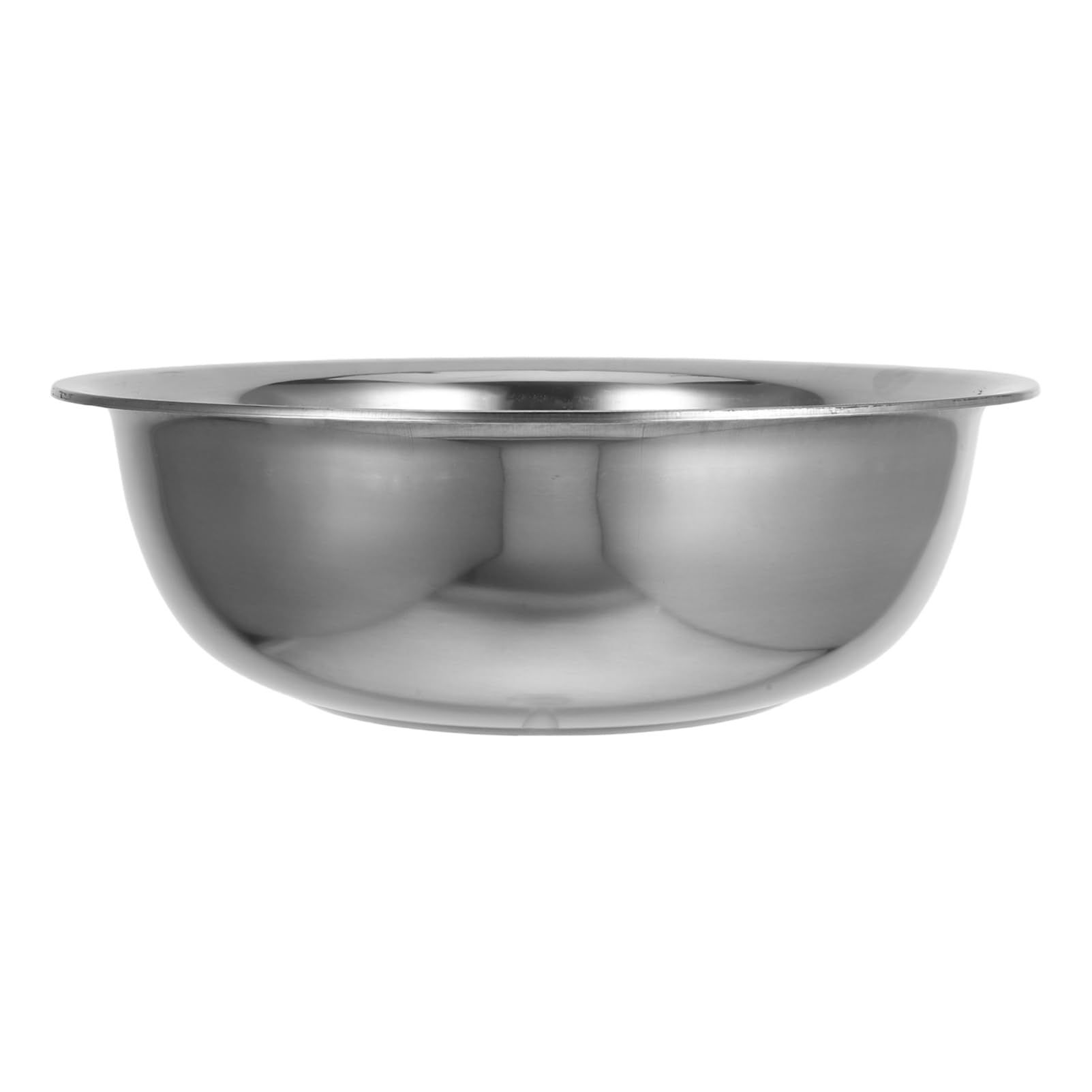 VILLCASE Cuenco de Acero Inoxidable Grande y Redondo Base Plana para Mezclar Harina y Huevos, Diseño Multifuncional, Fácil de Limpiar, Adecuado Cocina Moderna