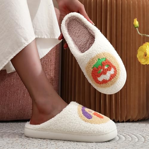 Image of LNERIP Animal Slippers Fruit Slippers Plant Slippers Various Cartoon Patterns Fluffy Soft Memory Foam Retro Indoor Outdoor Home Couple Shoes