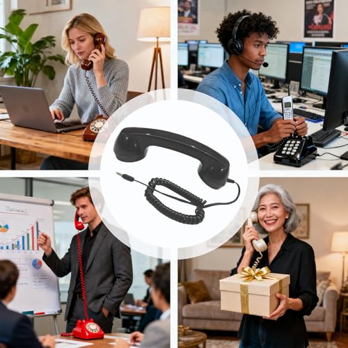 Casque de téléphone rétro idéal pour décoration maison et fêtes - 4