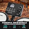 AODSK Electric Drum Set with Quiet Mesh Pads,Electronic Drum for Beginner,USB MIDI,Throne,Headphones,Sticks, Included 15 Kits and 195 Sounds (AED-403-Teenagers Beginners)