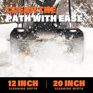 MAXLANDER Snow Blower Cordless, 40V 20-Inch Brushless Cordless Snow Blower with Dual LED Lights, 180° Rotating Chute, Electric Snow Blower Battery Powered（2 x 4.0Ah Batteries and Charger Included）