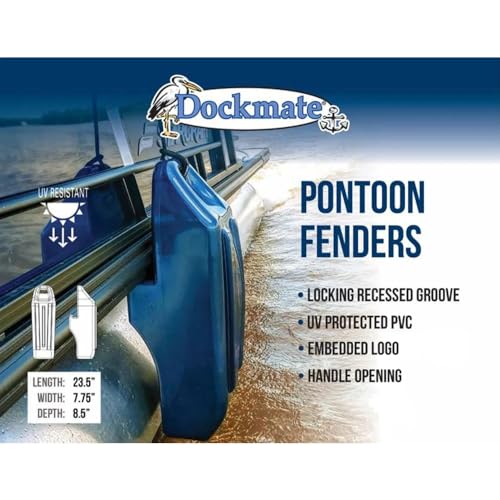 Dockmate Pontoon Bumper | Ultimate Protection for Your Pontoon Boat! | 23.5" L x 7.75" W x 8.5" D | Locking Recessed Groove | UV Protected PVC | Easy Grip Handle