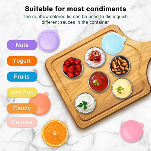 4 Pcs Salad Dressing Container To Go, Portable Small Sauce Containers With Lids, Reusable Dressing Containers For Lunch Box, Stainless Steel Condiment Cup For Picnic, Travel, Barbecue, School Or Work #TOP6