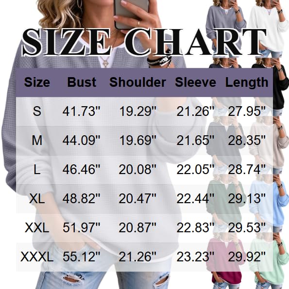Womens Waffle Knit Top Long Sleeve V Neck Casual Tops Fall Outfits 2026 | Soft Cozy Loose Lightweight Sweater, V Necktunic Tops, Dressy Casual Blouse, Business Work &Travel Fashion Clothes - image 7