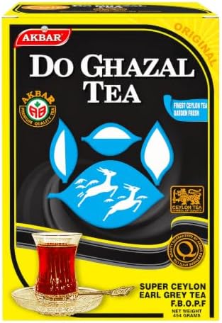 Do Ghazal Earl Grey Loose Leaf Tea, Pure Ceylon Black Tea, 454 g