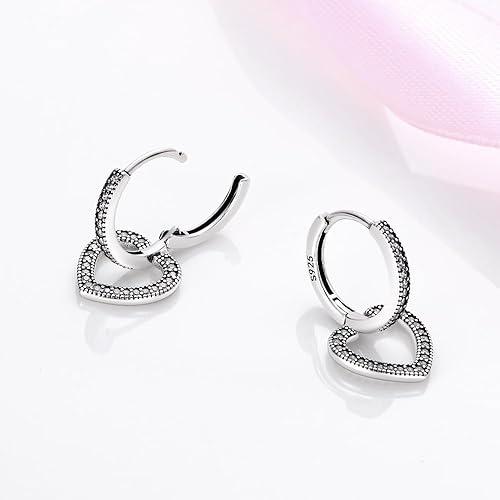 Miniatura 4 de Aretes colgantes para mujer, aretes colgantes de plata de ley 925 para mujer, aretes colgantes de plata con circonita cúbica para mujer, aretes de
