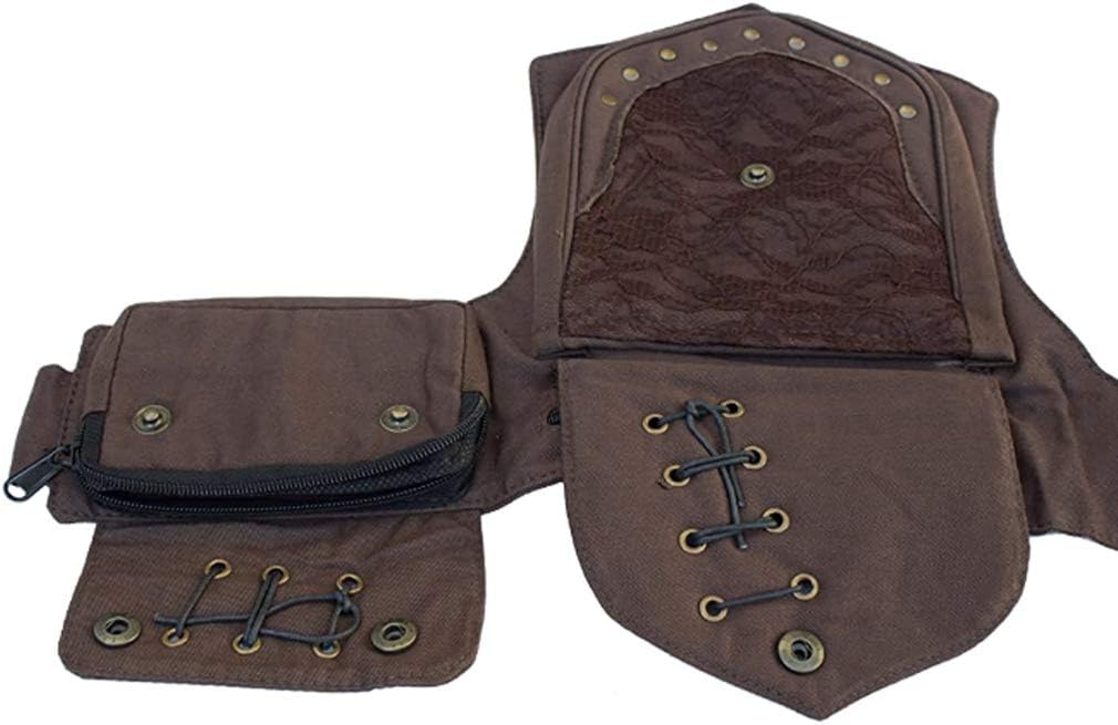 Waist Bag for Women Fanny Pack Renaissance Faire Festival Lace Chest Pack Hip Bum Bag with Adjustable Belt Travel Outdoors Brown image 5