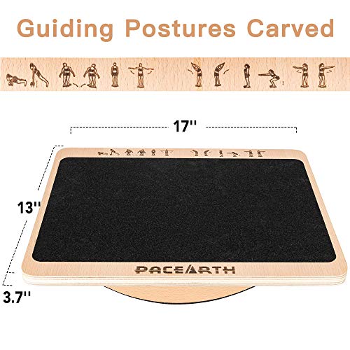 PACEARTH-Professional-Wooden-Balance-Board-for-Balance-Training-with-Inflated-Stability-Wobble-Cushion