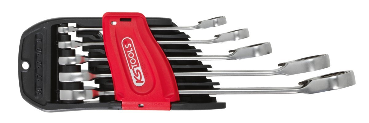 Jeu de 5 cles mixtes a cliquet Ks Tools 503.4905 GEARplus en chrome Vanadium