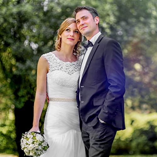 Jeesblsy Cintura da Sposa con Strass, Matrimonio