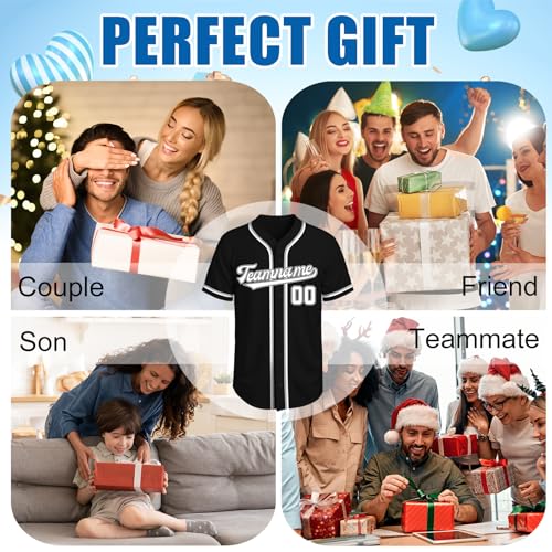 Image of Custom Baseball Jersey Personalized Stitched or Printed Name Number Baseball Shirt Sports Uniform Gifts for Men Women Youth