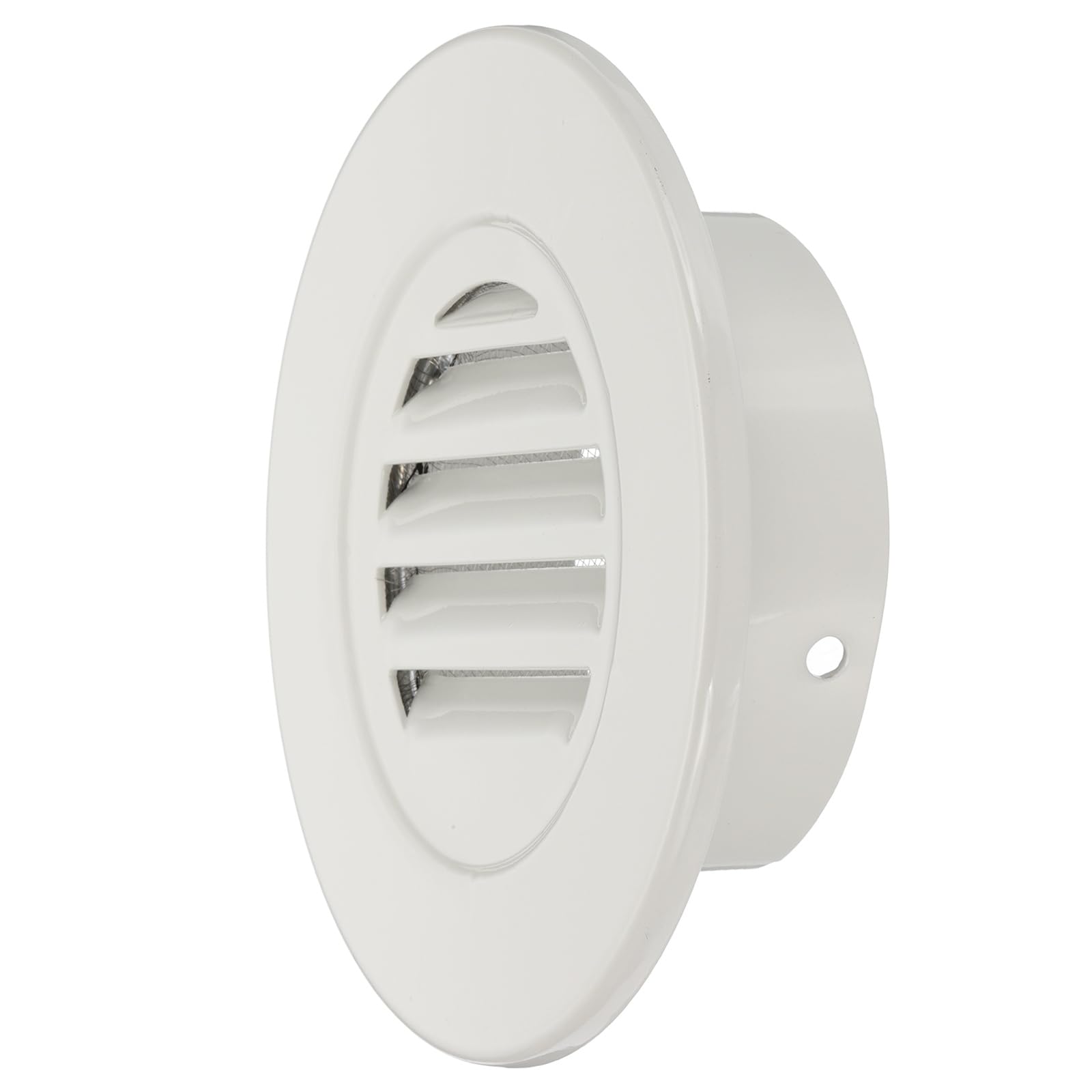PATIKIL 4 Inch Round Soffit Vent, Aluminum Alloy Wall Vent Grille Cover Exterior Exhaust Louvered Vent with Built-in Mesh for Kitchen Bathroom Garage, Light Gray