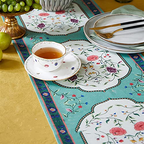 JINGYANBH Tafelhoezen Linnen Tafellopers Waterbestendig Bloemen Tafelhoezen voor Keuken Tuin Bruiloft Feesten Diner… - Image 6