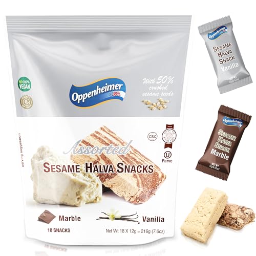 Mini Halva Bars, Vanilla &amp; Marble - Israeli Sesame Tahini, Kosher Snacks