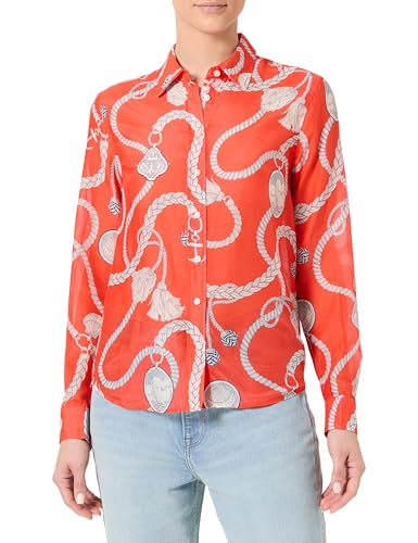 GANT Reg Sailing Print Cot Silk Shirt Blouse, Marled Red, 38 Femmes GANT Reg Sailing Print Cot Silk Shirt Blouse, Marled Red, 38 Femmes