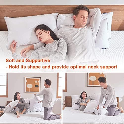 Oliver Bedding Premium Soft Polycotton Pillows 4 Pack, Hypoallergenic And Dust Mite Resistant Hotel Pillows Pair Designed for Comfortable Luxury Sleep (4)