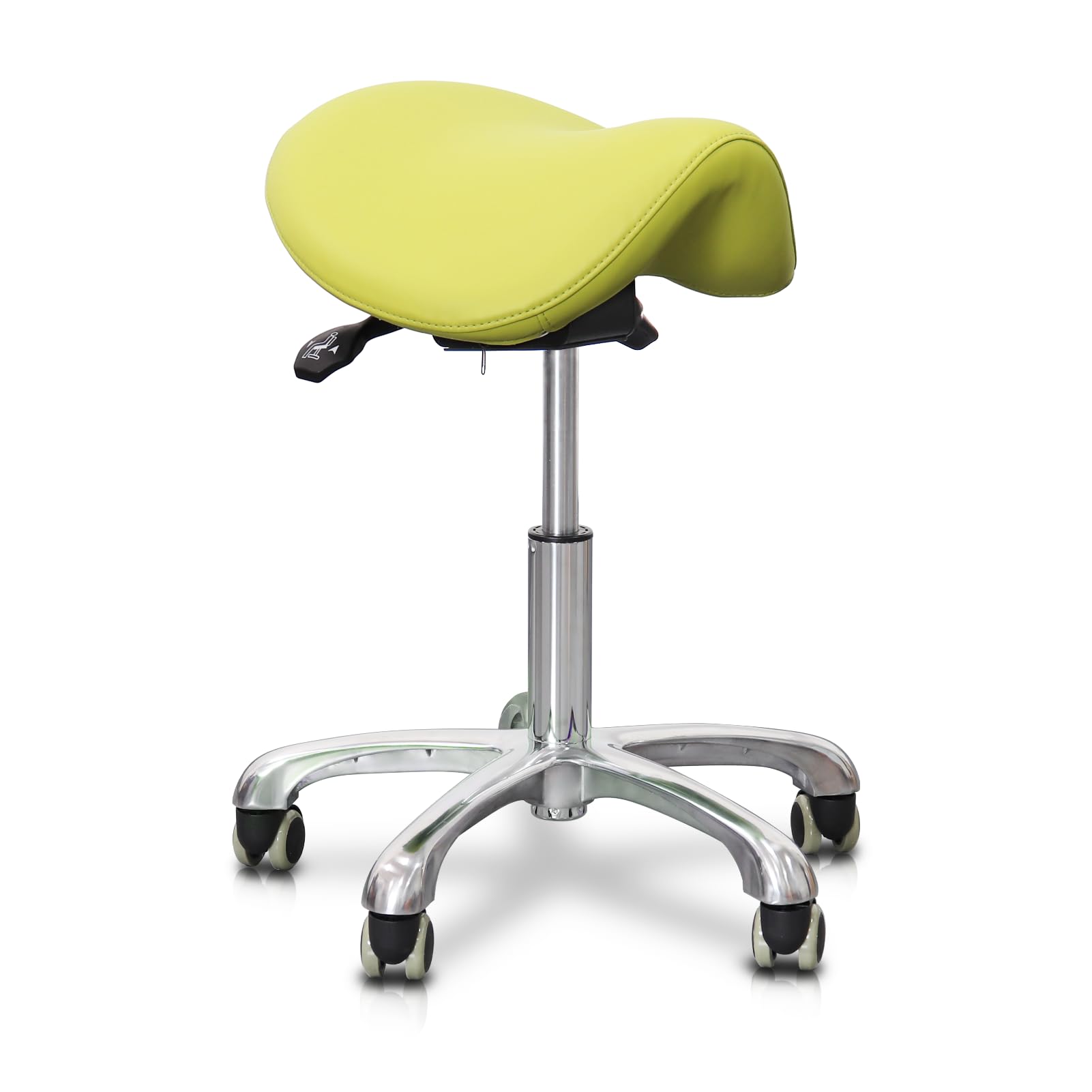 LIMKOMES Saddle Stool Salon Chair Ergonomic Adjustable Swivel Stool Chair with Hydraulic Lifting Height Adjustable Rolling Stool for Office Desk Clinic Dentist Spa-Olive Green…