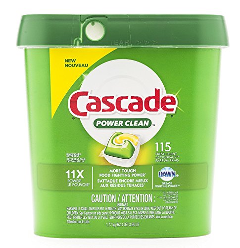 Cascade ActionPacs Dishwasher Detergent Fresh Scent 115 Count, Green