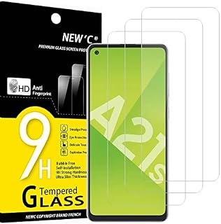 NEW'C [3 Pack] Designed for Samsung Galaxy A21s Screen Protector Tempered Glass, Case Friendly Anti Scratch Bubble Free Ultra Resistant