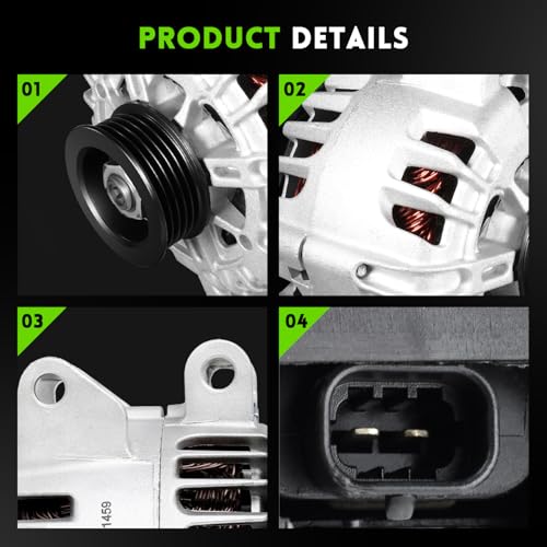 Image of 120Amp New Alternator Replacement for L4 2.4L Chevrolet Chevy Equinox 2010-2017, GMC Terrain 2010-2017, Buick Regal 2012 2015-2017 12V, 5-Groove Pulley, Replace# 13500315, 13588328, 11459N