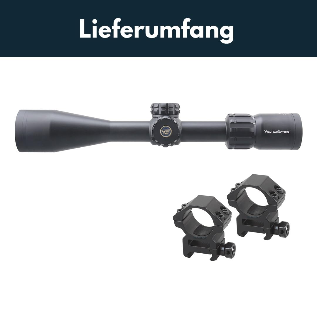 Vector Optics SCOM-37 Paragon 3-15x44SFP - Cannocchiale per sport, airsoft e caccia, fucile ad aria compressa, mirino mirino per fucile, scopa rifle scope, ampia gamma di accessori