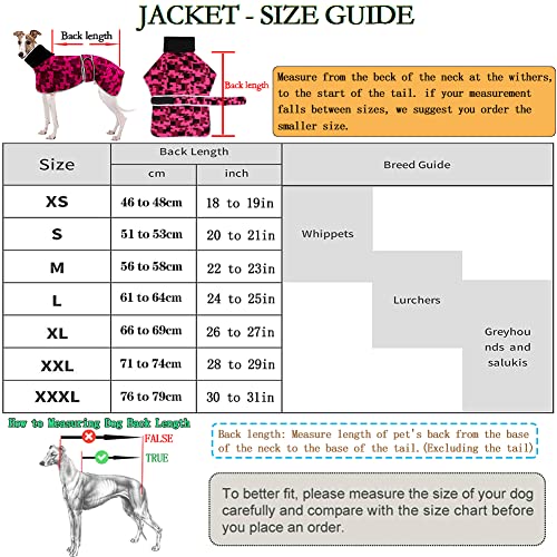 Winterpullover aus Fleece, bequem, für Whippet Windhunde, warmes Fleecefutter und verstellbare Bänder, Rosa