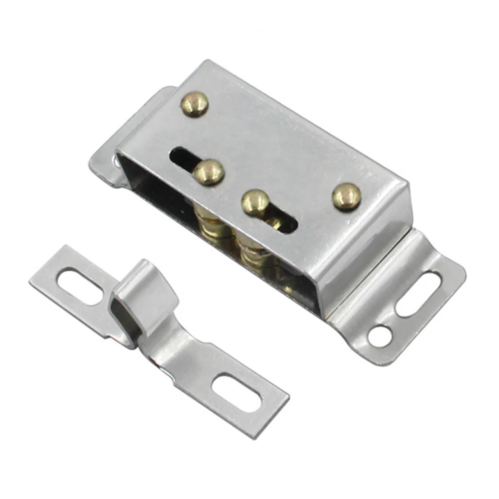 8pcs Cabinet Catches Door Close Latch Simple to Install Stainless Steel Double Roller Catch Silver for Motorhomes Boats for Furniture