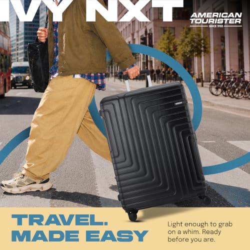 Image of American Tourister Ivy NXT | Luggage Trolley Bag (79 cm) | 360 8 Wheel Travel Luggage | 2 Compartments | Hard Luggage Polycarbonate Suitcase | Mounted Combination Lock | 3 Years Warranty | Black
