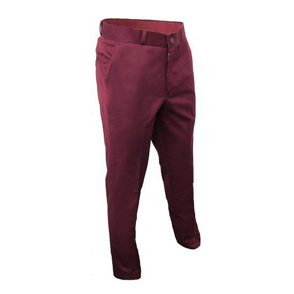 Relco Men's Burgundy Sta-Press Mod Trousers 34