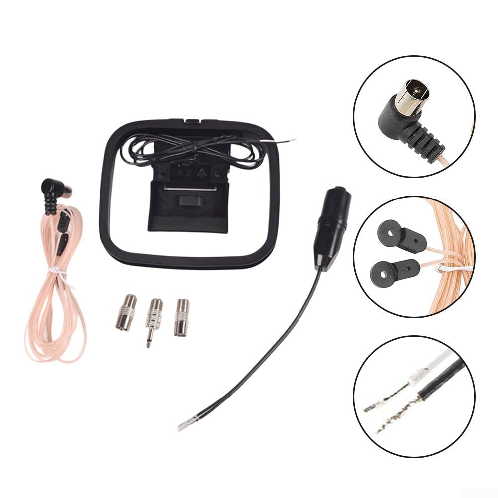 XHDATA AN-80 FM SW antenne Radio amplificateur de Signal récepteur pour équipement Radio avec ou sans Connexion d'antenne câble d'extension d'environ 7 m Noir