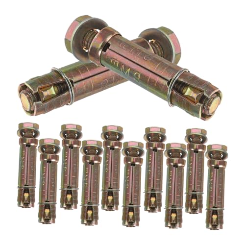 GRIRIW 12pcs Heavy Duty Expansion Shield Bolts for Reliable Construction and Remodeling Projects Durable Metal Anchors with Easy Installation for Various Applications