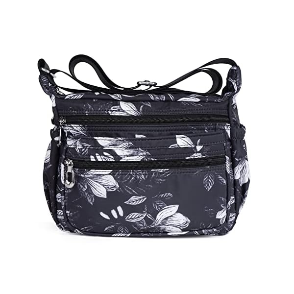 NOTAG Shoulder Bags for Women Nylon Crossbody Bags Waterproof Lightweight Messenger Purses and Handbags (Black)