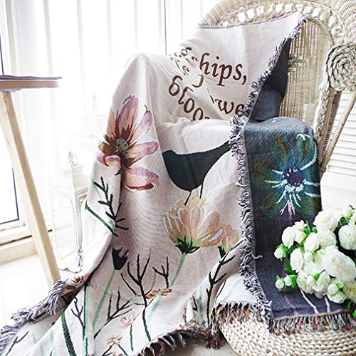 Jeté de canapé tricotée multicolore et couverture de fauteuil de salon