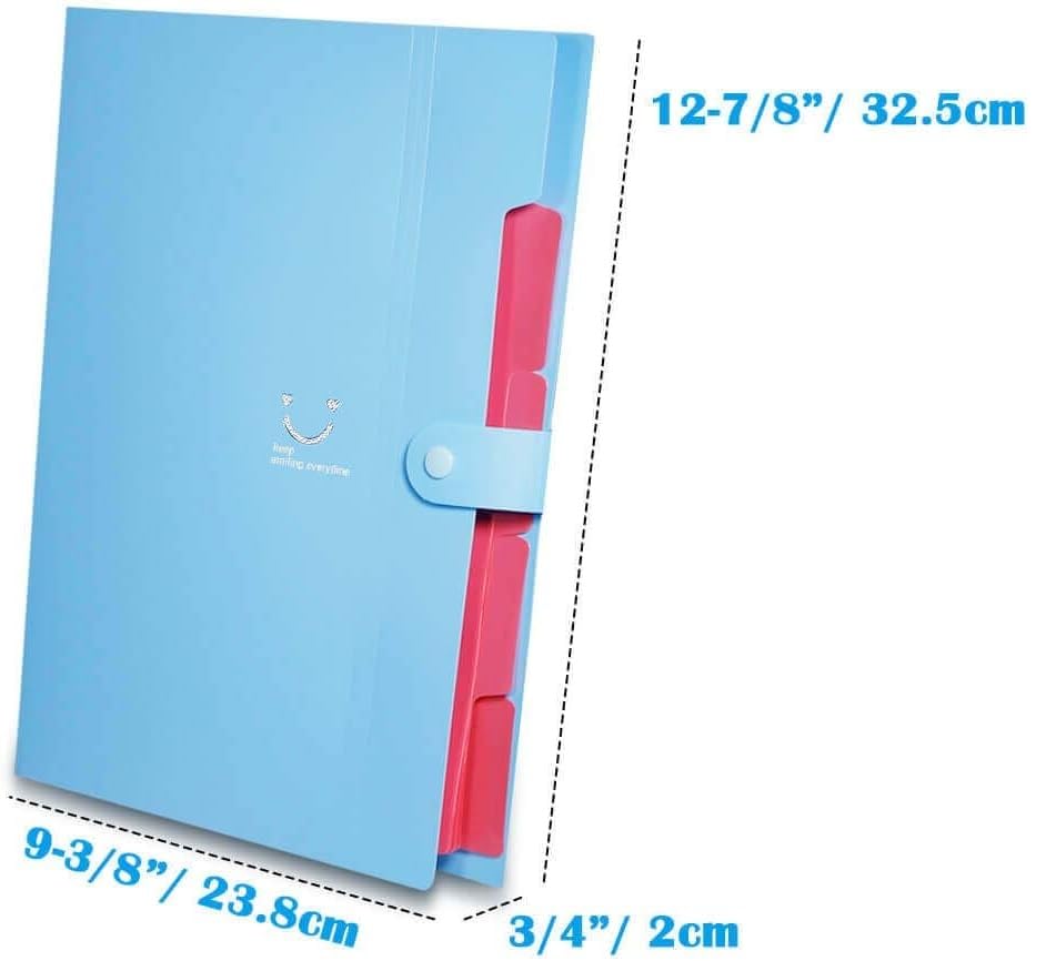 Image of Corslet Expanding File Folder, Aesthetic Folders for School, Accordion File Organizer, Aesthetic Folder with Labels,5 Pockets Important Document Folders for School Office Home (Pack of 6)