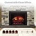 Country Living - Dixson Fireplace Mantel Package, 28” Fireplace Insert, Stone Brick Mantel Surround, Alexa/WiFi Enabled, 1500W