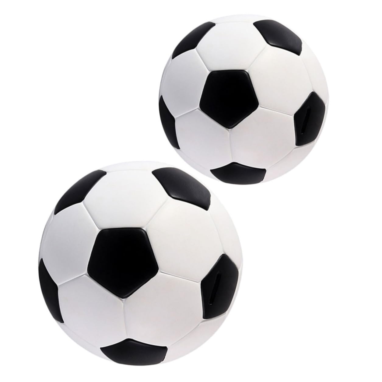 Mikinona 2 pezzi Salvadanaio Forma di Pallone da Calcio in Vinile Grande Capacità Salvasoldi Decorativo Resistente e Compatto per Scrivania e Cameretta