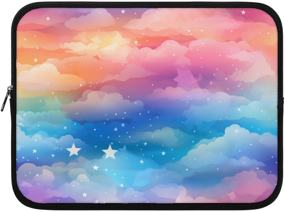 Rainbow Stars Tablet Sleeve - Stars Design Laptop Sleeve - Rainbow Print Gift Ideas - 13 inches