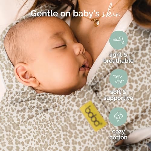Image of Boba Bliss Pre-Wrapped Baby Carrier with Buckle - Newborn to 7-35 lbs Light, Breathable & Easy to Adjust Hybrid Infant Sling & Toddler Carrier - Certified Hip-Healthy for 0-18 Months - Sand Leopard
