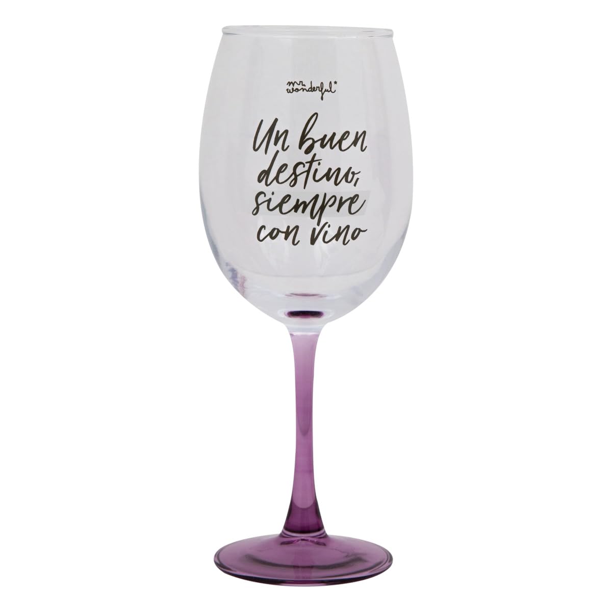 Mr. Wonderful Mr.Wonderful-Good Destiny Glass, Always with Wine, Multicolor (2504020523W0ESP)