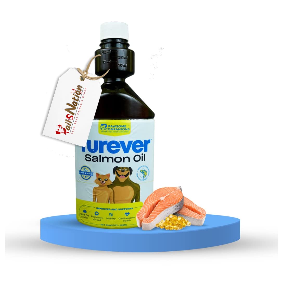 Pawsome Companions Furever Salmon Oil for Dogs & Cats X Tails Nation | Nourishes Skin & Coat, Palatibility of Food | Mobility | Cardiovascular Health (500ML) (B0C5VMWYLG) Amazon Price History, Amazon Price Tracker
