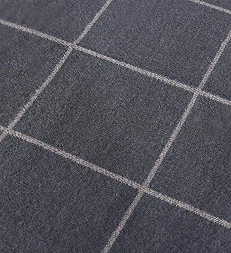 Écharpe grande taille gris à carreaux pour femmes : grand châle chaud d'hiver - 5