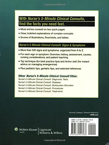 Nurse's 5-minute Clinical Consult: Signs and Symptoms