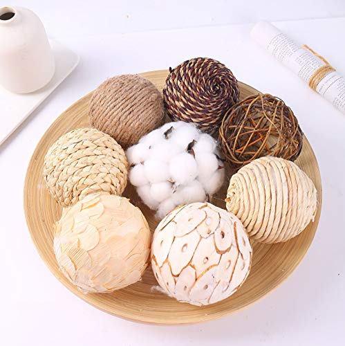 Idyllic 8541852764 Decorative Balls For Bowls Natural Wicker 3 Inches Rattan Woven Twig Orbs thumb #2