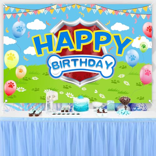Fondo Fotográfico de Perro de 5x3 pies para Fiesta de Cumpleaños miniatura 6