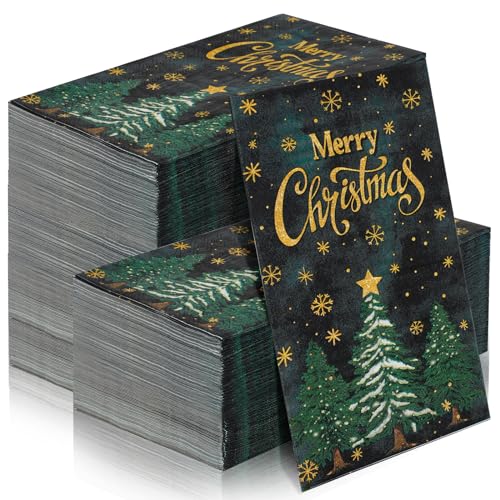 Amazon.co.jp: Cholemy 200枚 クリスマスゲストナプキン 2枚重ね