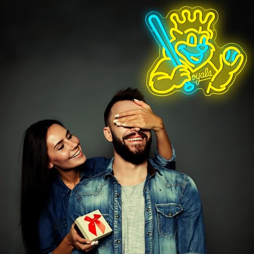 Image of Baseball Neon Sign for Wall Decor Baseball Team Dimmable Led Neon Sign for Man Cave Bedroom Sport Club Garage Party Bedroom Dorm Birthday Gift for Fans Size 12.5 * 14 In(ZYLD302)