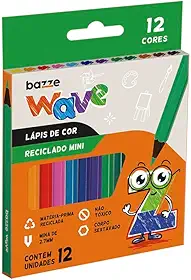 Lapis Cor Bazze Wave Mini Reciclado 12 Cores