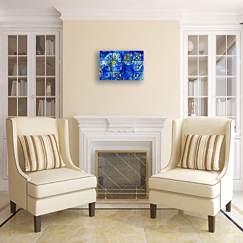 Marc Chagall Prints Framed Canvas Wall Art Vintage America Windows Famous Painting Surrealism Wall Art Pictures For Bathroom Wall Decor Framed (12X18 Inch) #TOP1