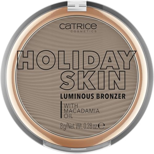 Catrice Holiday Skin Luminous Bronzer, Bronzing-Puder, Nr. 020 Off To The Island, braun, pflegend, glättend, mit Ölen, strahlend, natürlich, vegan, wasserfest, Mikroplastik Partikel frei (8g)
