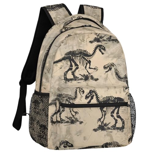 Cool Dinosaur Skeleton Backpack for Women Men Shoulder Computer Laptop Adults Backpack Sports Hiking Gym Workout Travel Casual Daypack